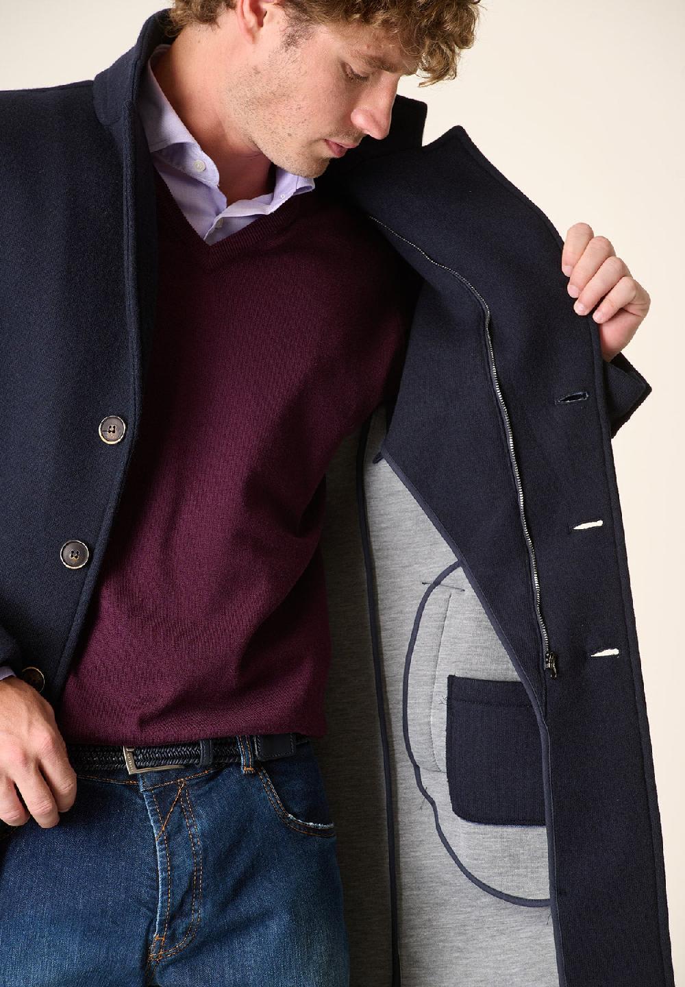 Angelico Cappotto blu sfoderato pettorina staccabile Vendite Flash