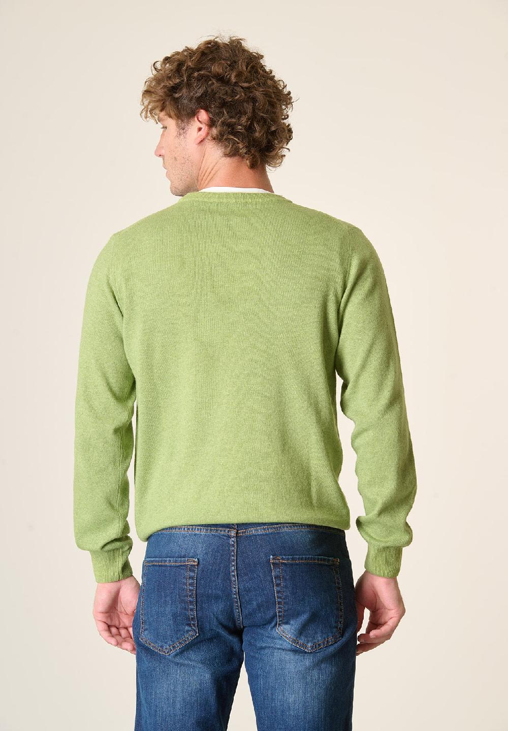 Angelico Girocollo verde pistacchio chiaro misto cashmere Italy