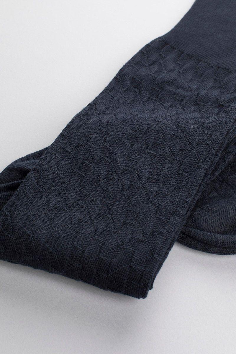 Angelico Calze blu jacquard losanghe Italia