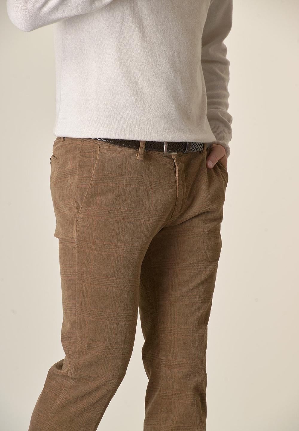 Angelico Pantalone bruciato fustagno Galles tinto capo slim fit In Linea