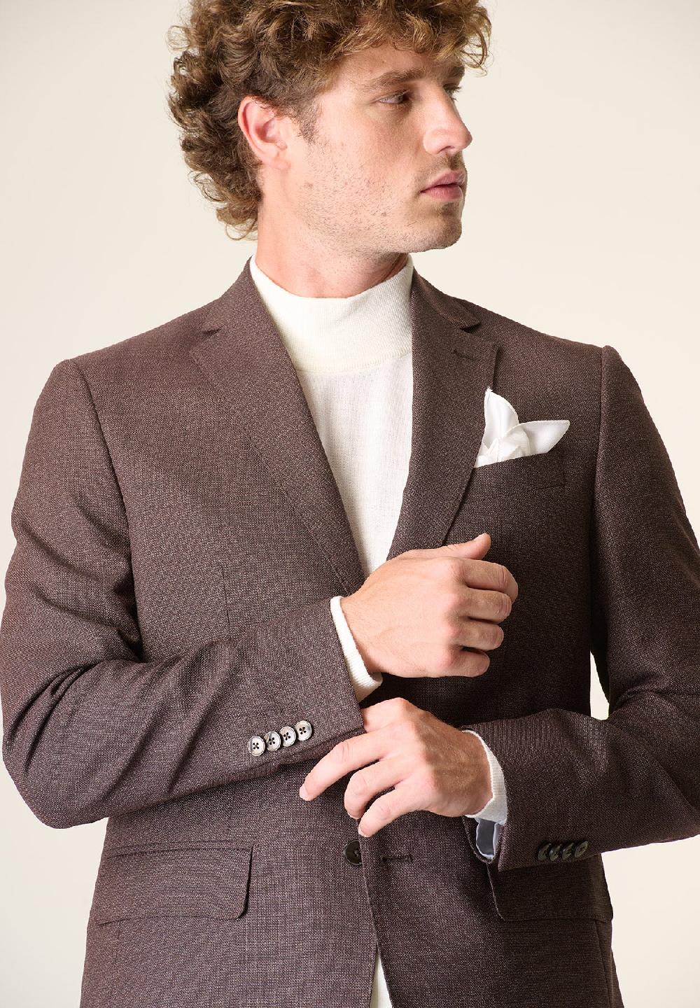 Angelico Abito bordeaux microdisegno lana 100s custom fit Pezzi Unici