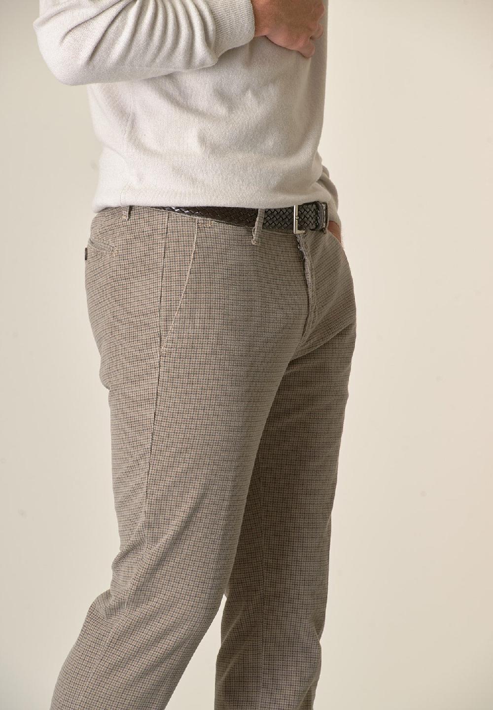 Angelico Pantalone fango fustagno Pied de Poule slim fit Acquista Ora