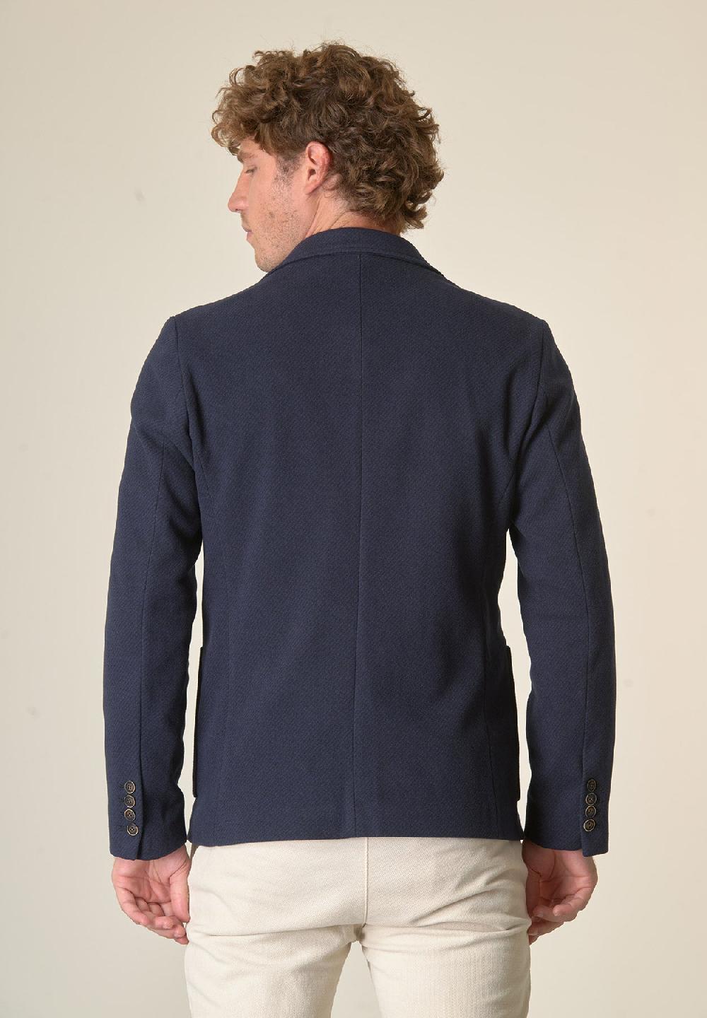 Angelico Giacca blu melange con pettorina custom fit Consegna Veloce