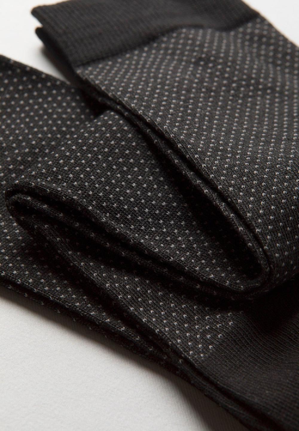Angelico Calza nera jacquard pois grigi Promozione Limitata