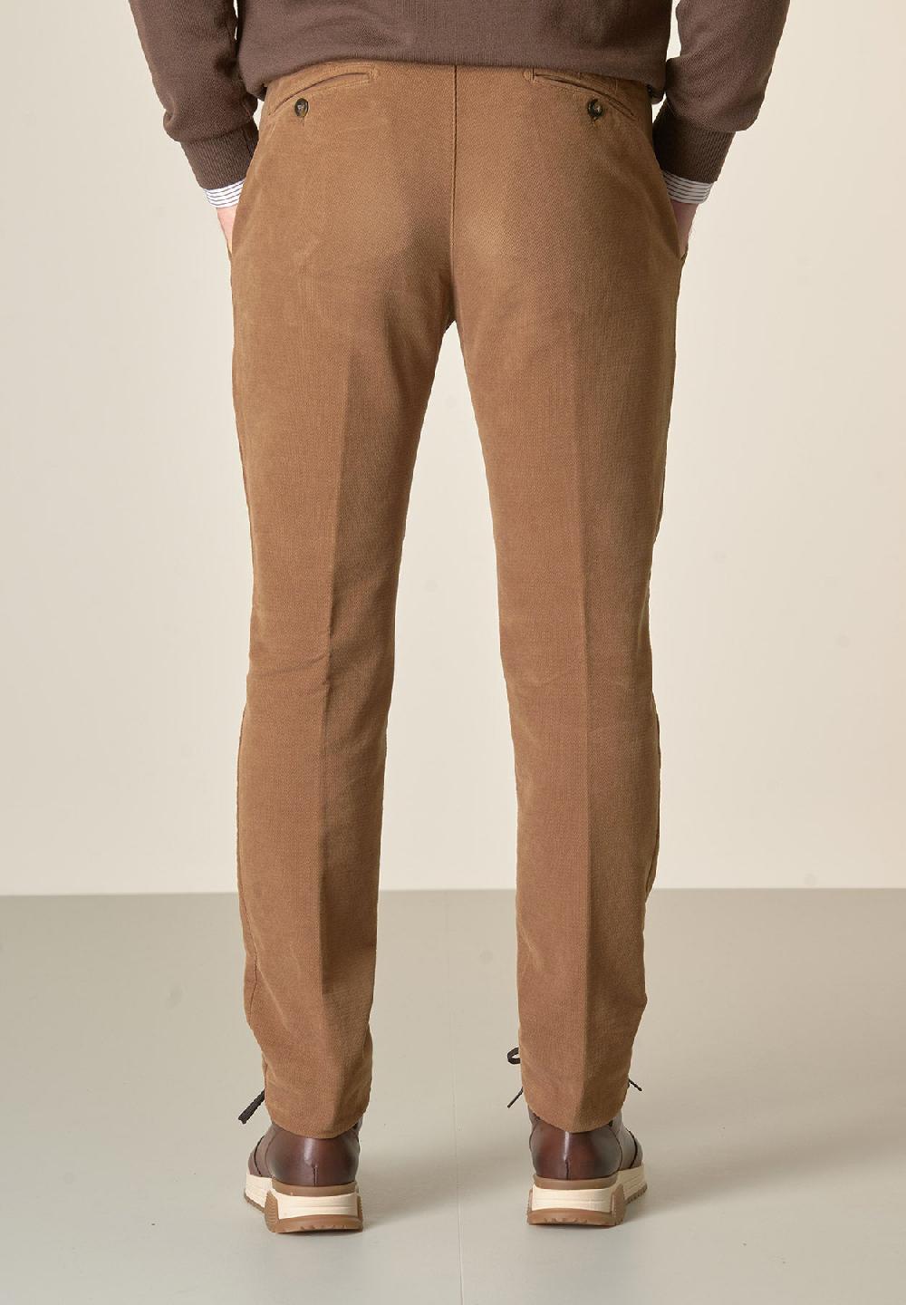 Angelico Pantalone cammello fustagno jacquard cotone slim fit Convenienza