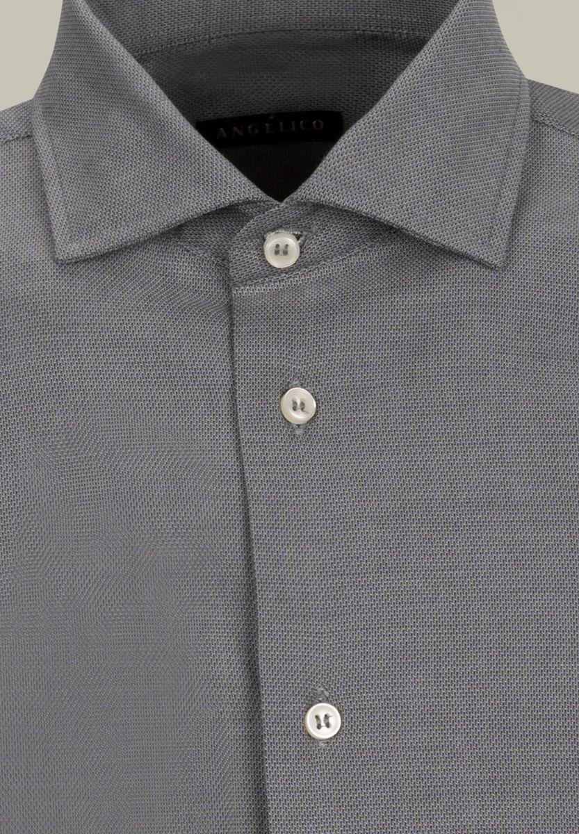 Angelico Camicia grigio scuro armatura slim Vendite Flash