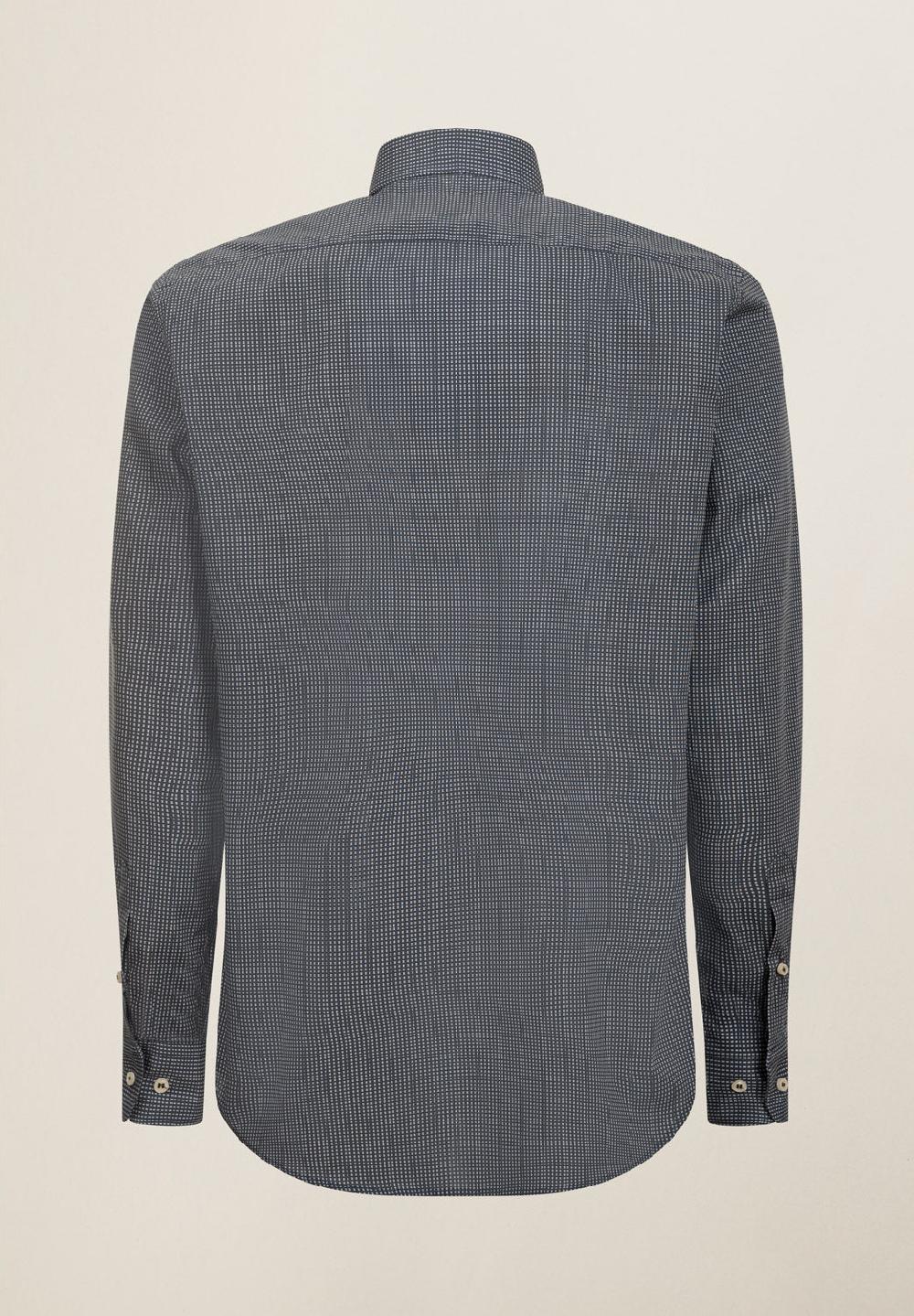 Angelico Camicia blu microdisegno cotone regular fit Promozione
