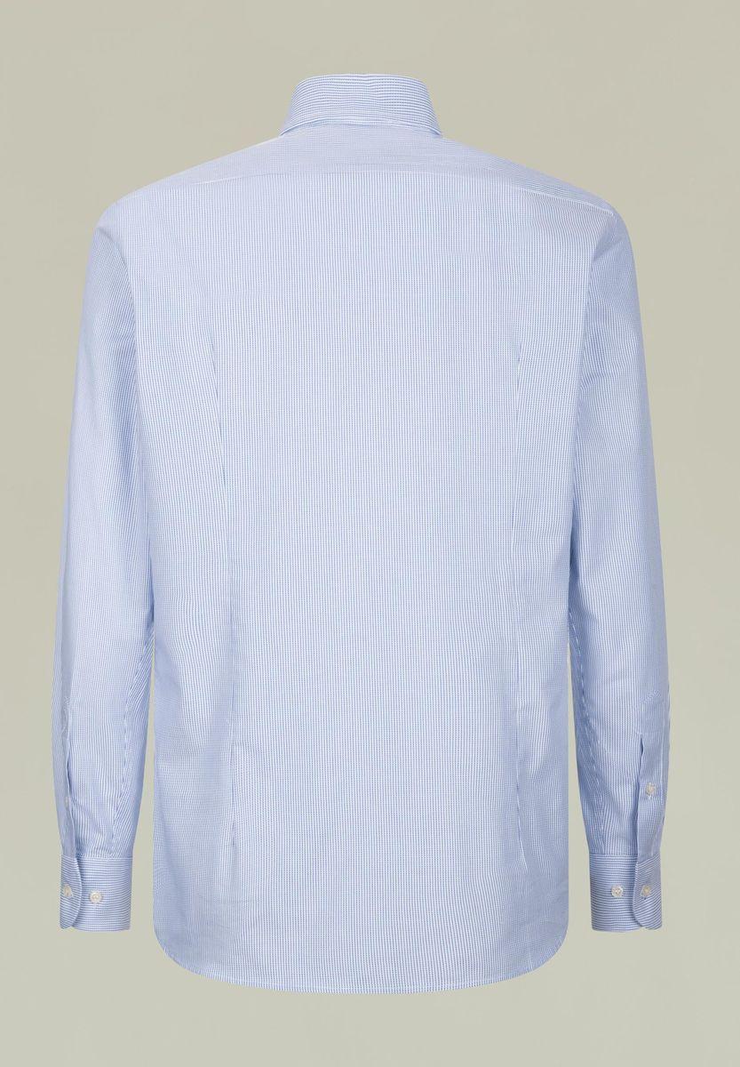 Angelico Camicia bianca-blu armatura rigata slim Pezzi Unici
