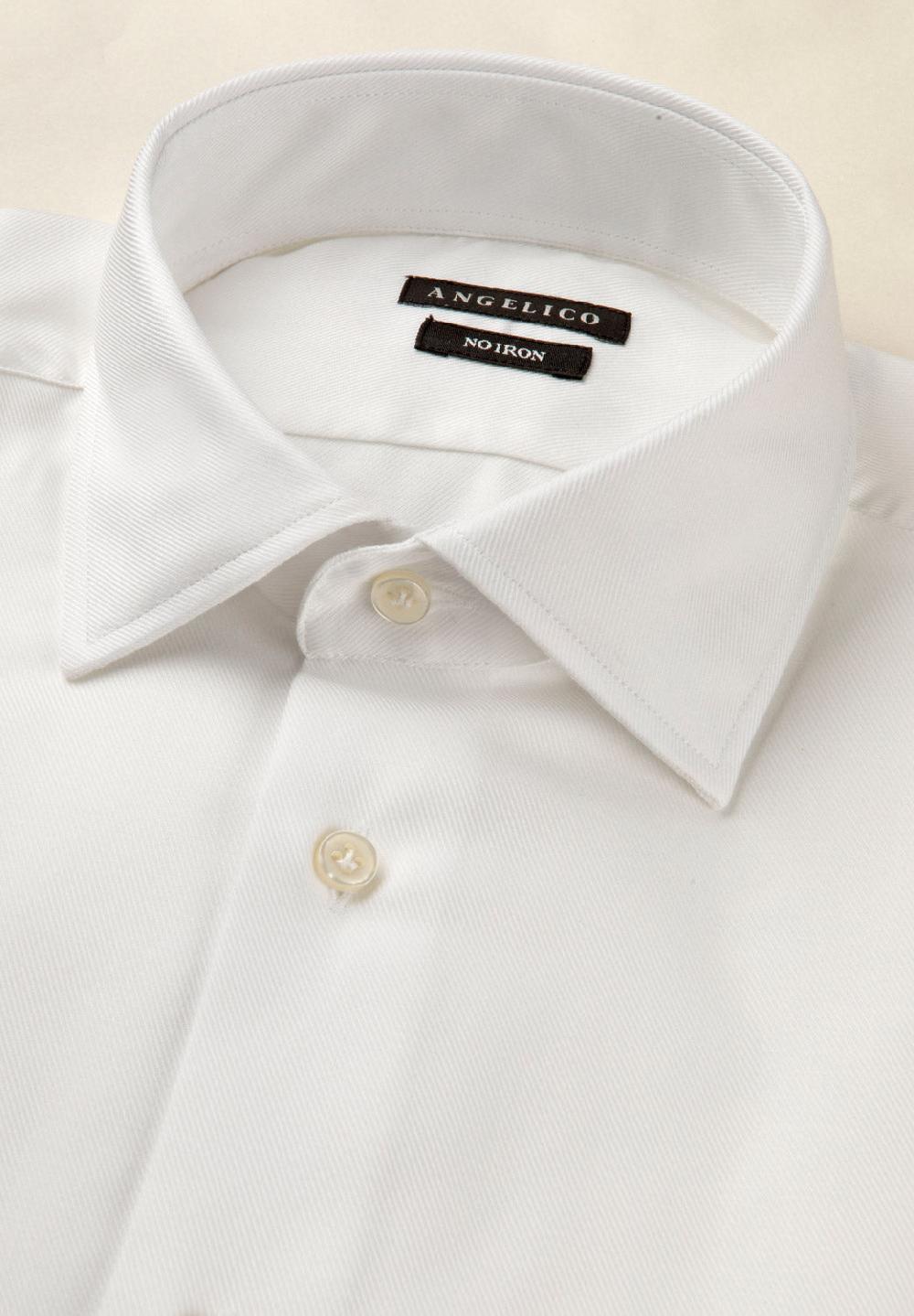 Angelico Camicia bianca no-stiro cotone custom fit Consegna Veloce