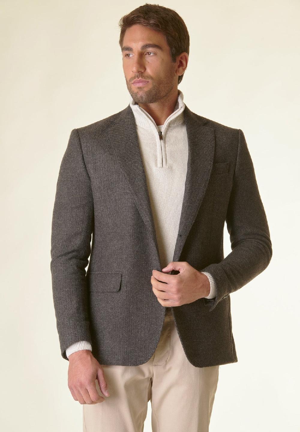 Angelico Giacca Moro tweed operata foderata custom Fino Al -60%