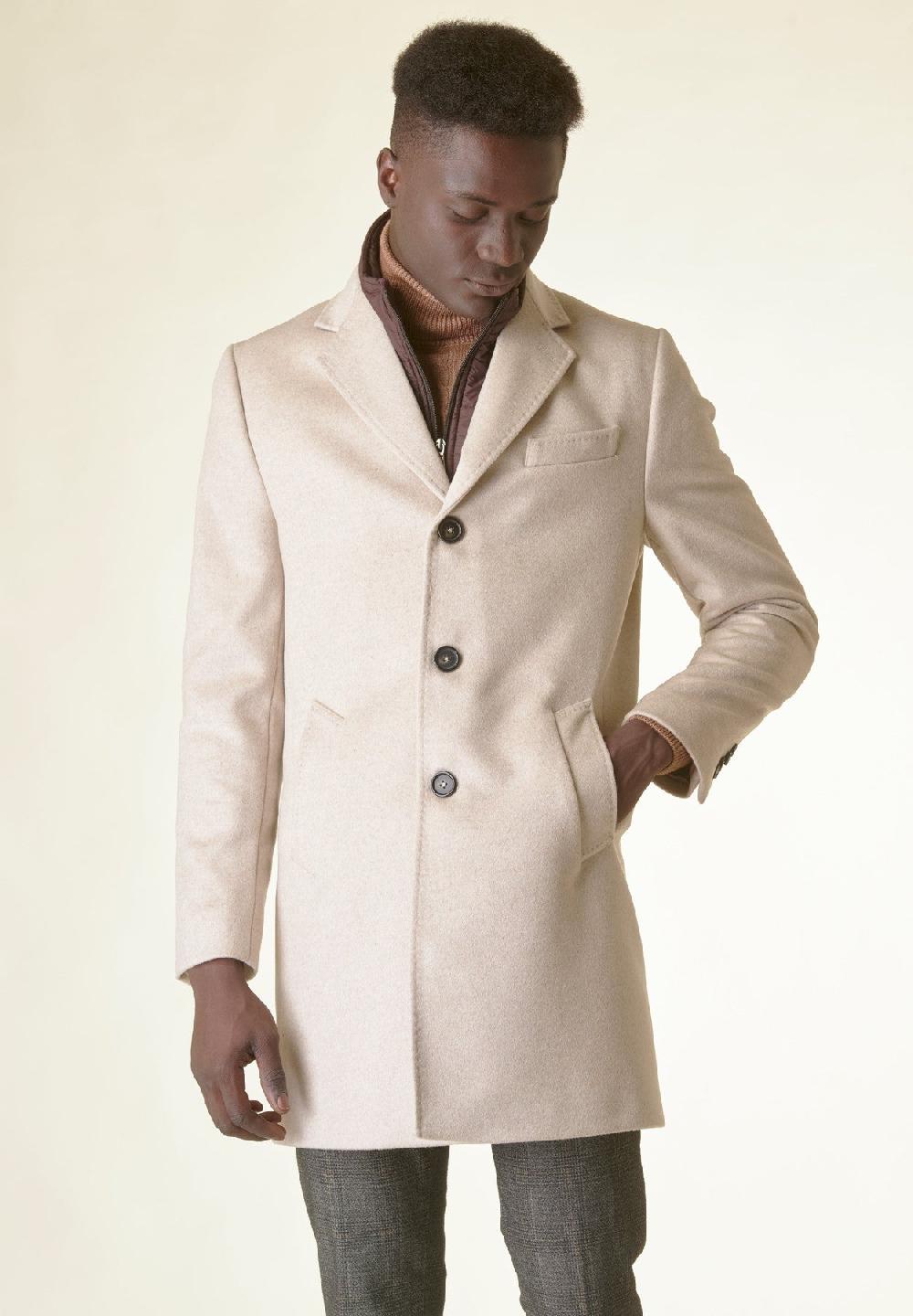 Angelico Cappotto naturale lana-cashmere pettorina staccabile Shopping Online