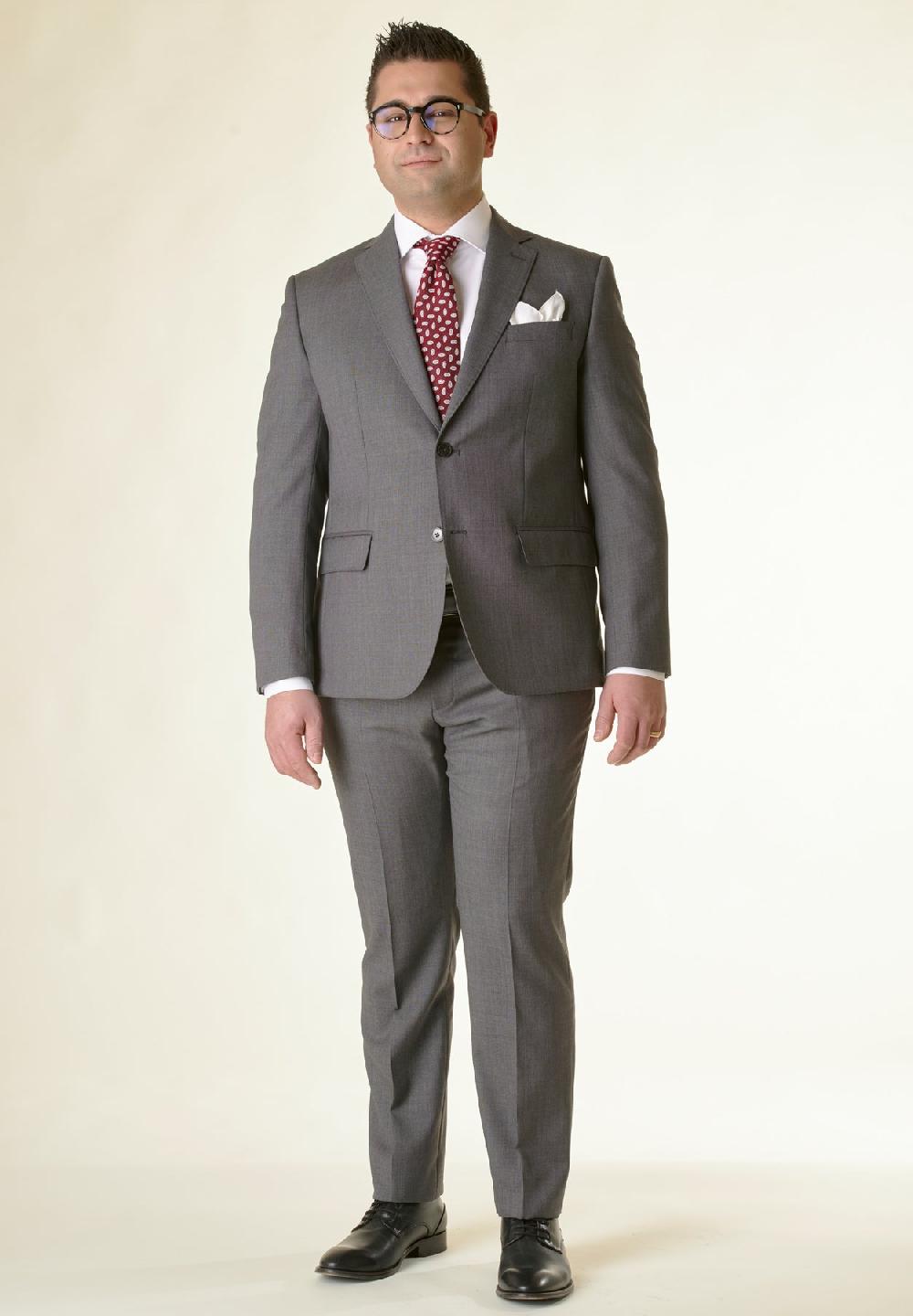 Angelico Abito grigio sallia di lana 100s comfort fit corto Prezzo Ridotto