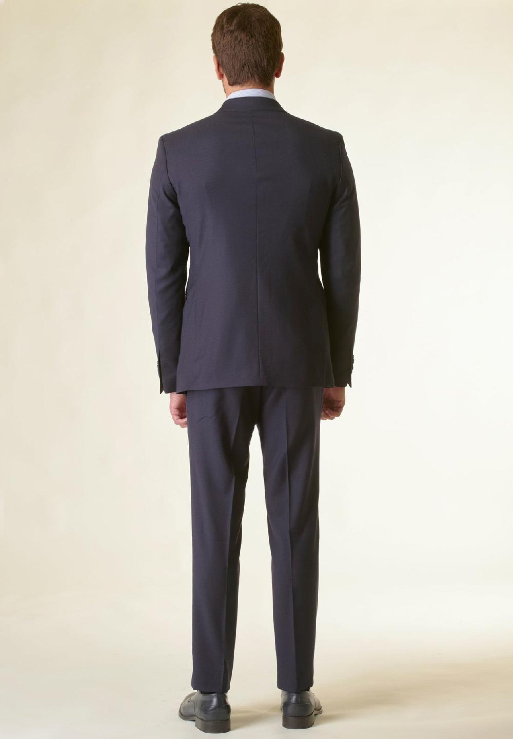 Angelico Abito blu lana stretch custom fit Outlet