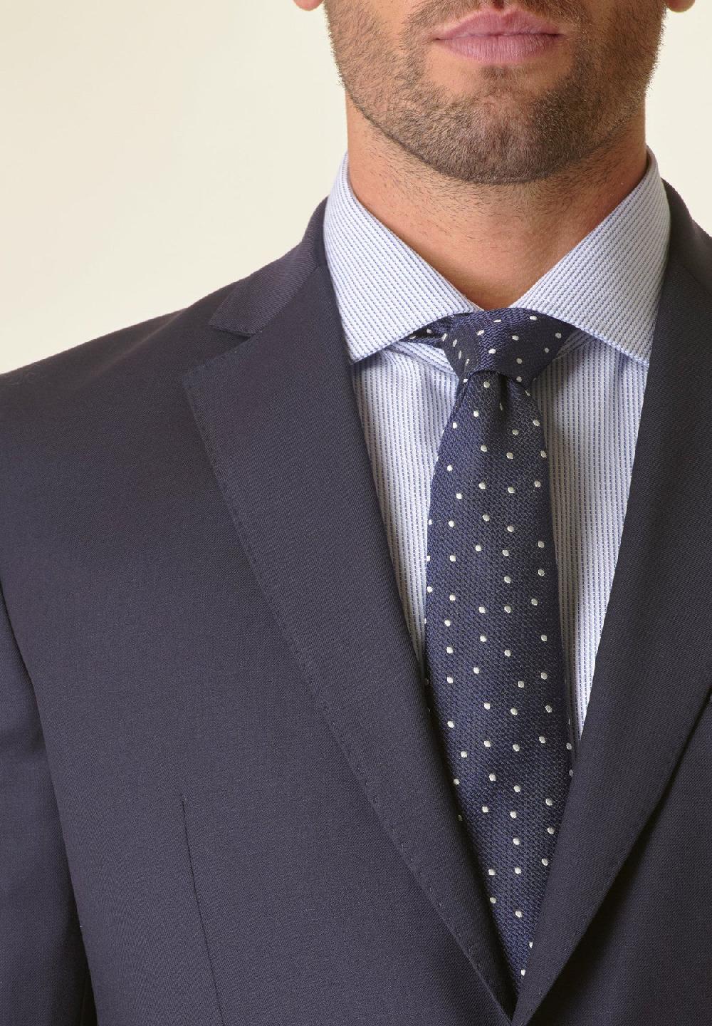 Angelico Abito blu lana stretch custom fit Outlet