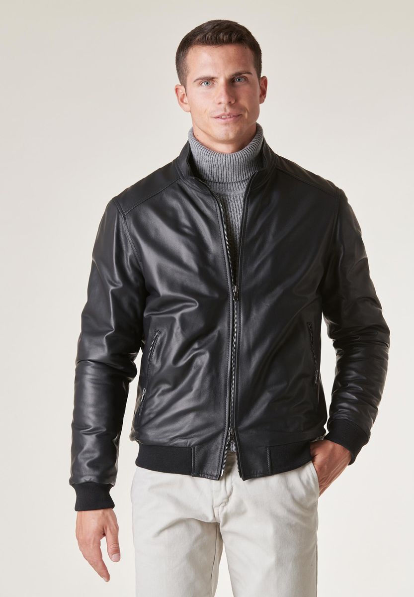 Angelico Bomber nero nappa Saldi