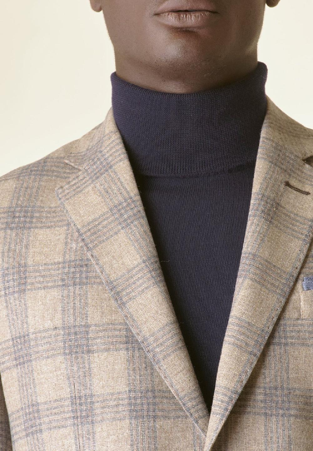 Angelico Giacca Galles naturale-grigio lana-cashmere Custom Vendita Calda