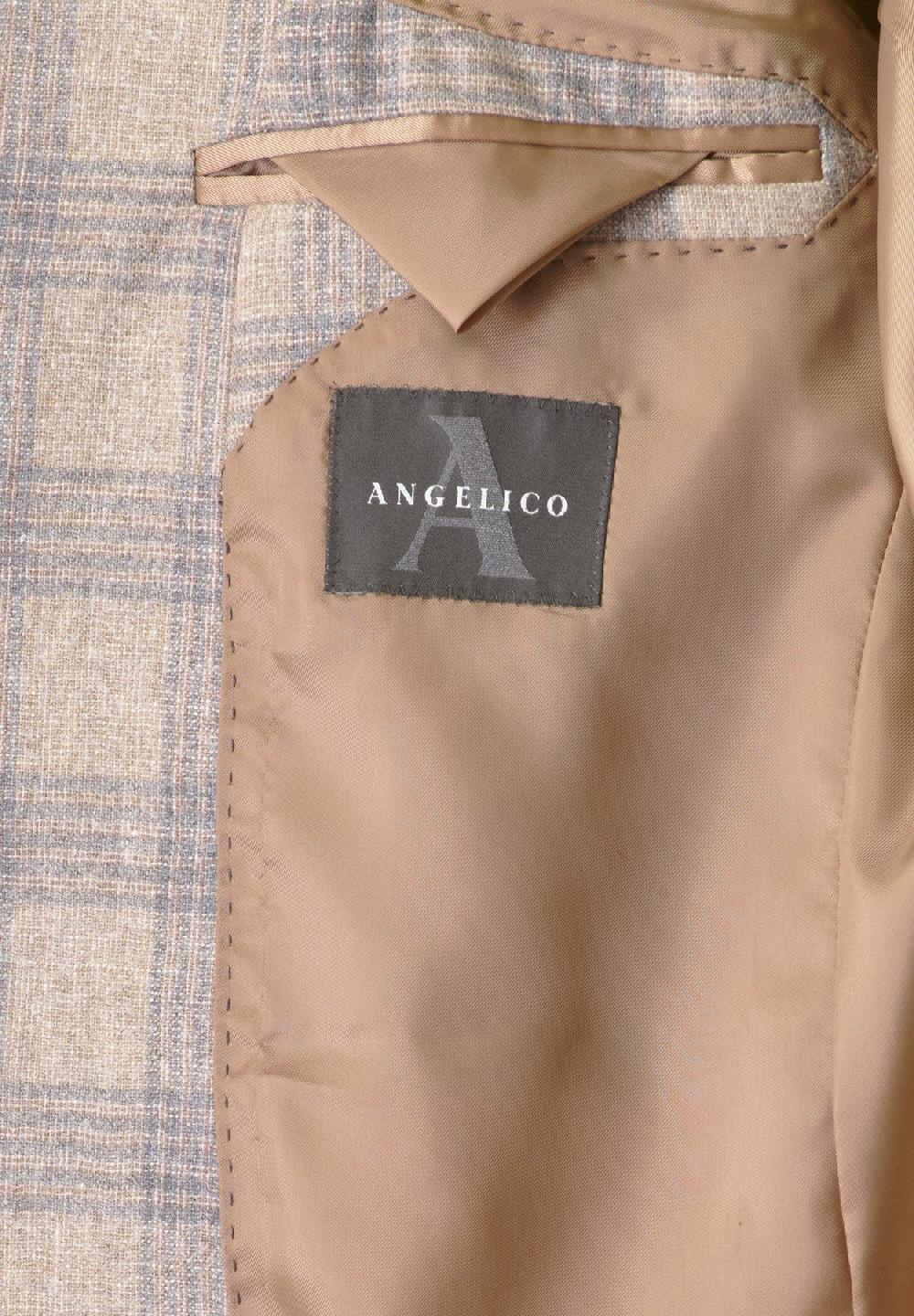 Angelico Giacca Galles naturale-grigio lana-cashmere Custom Vendita Calda