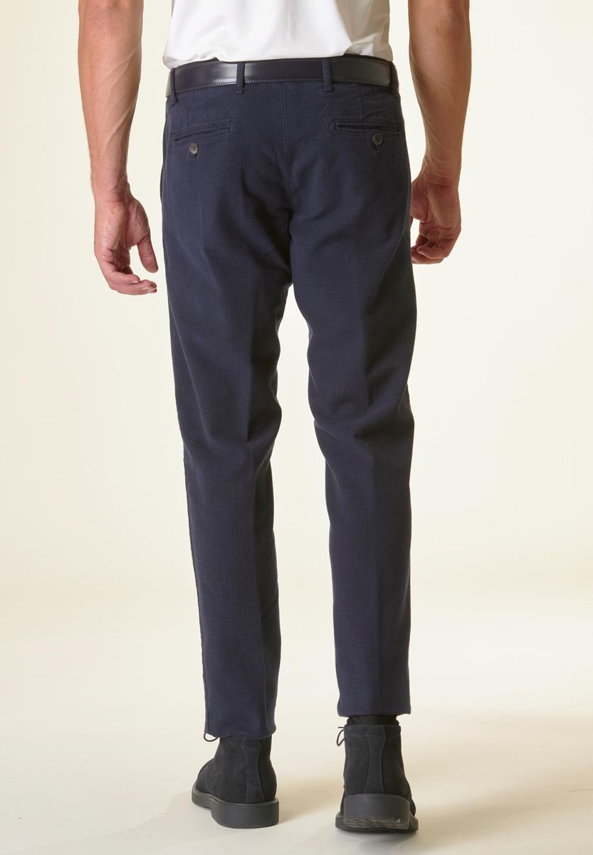 Angelico Pantalone blu pied poule fustagno slim 2025
