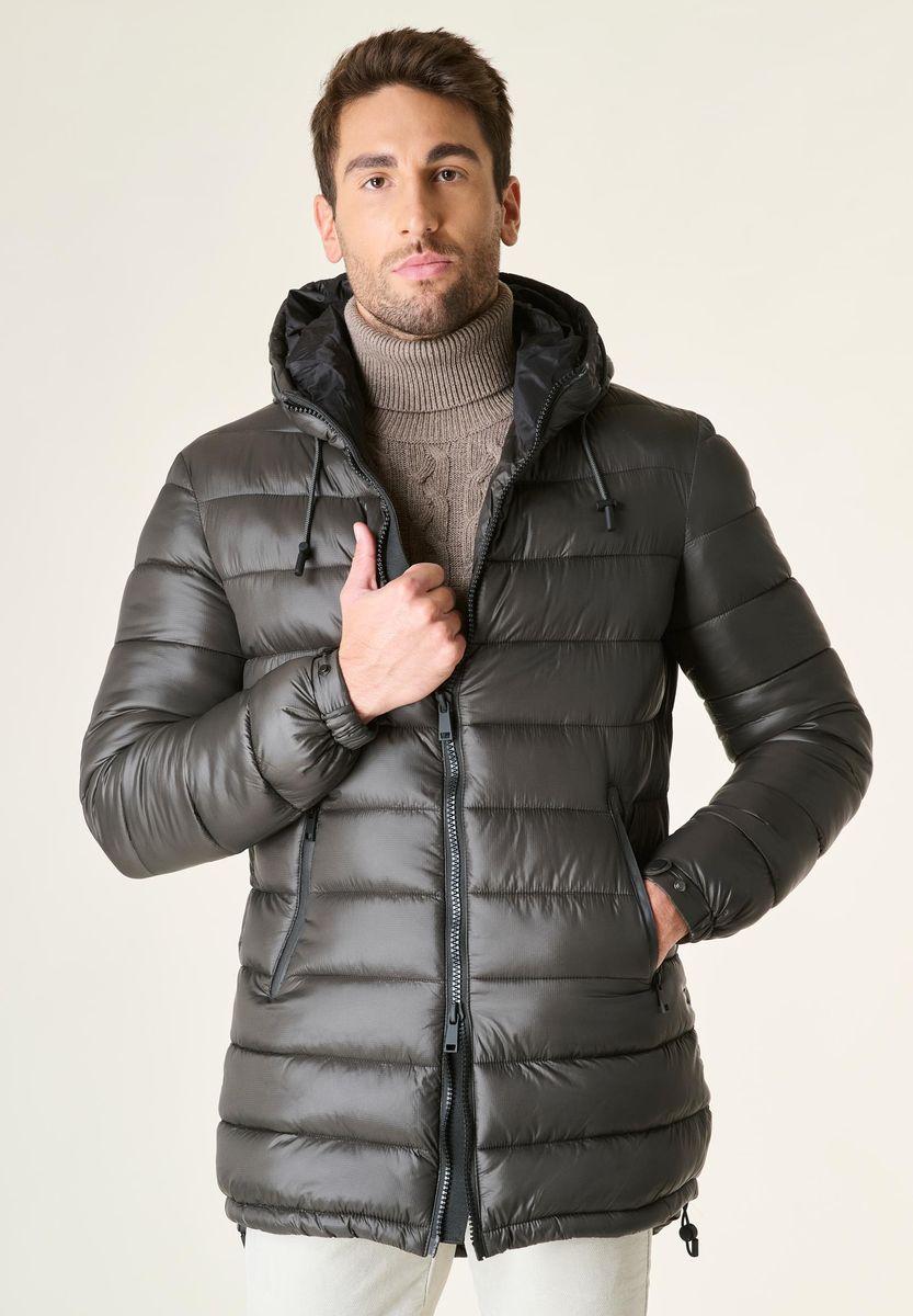 Angelico Giaccone fango lungo trapuntato cappuccio anorak Qualità Garantita