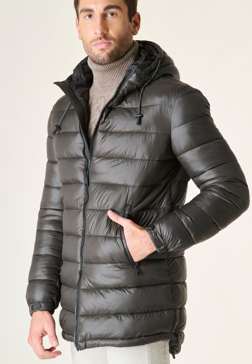 Angelico Giaccone fango lungo trapuntato cappuccio anorak Qualità Garantita