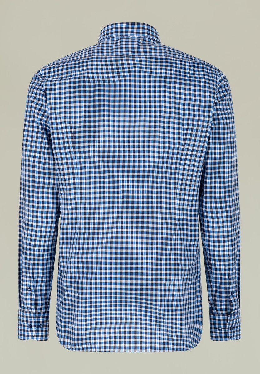 Angelico Camicia azzurro-blu quadretto BD slim Consegna Veloce