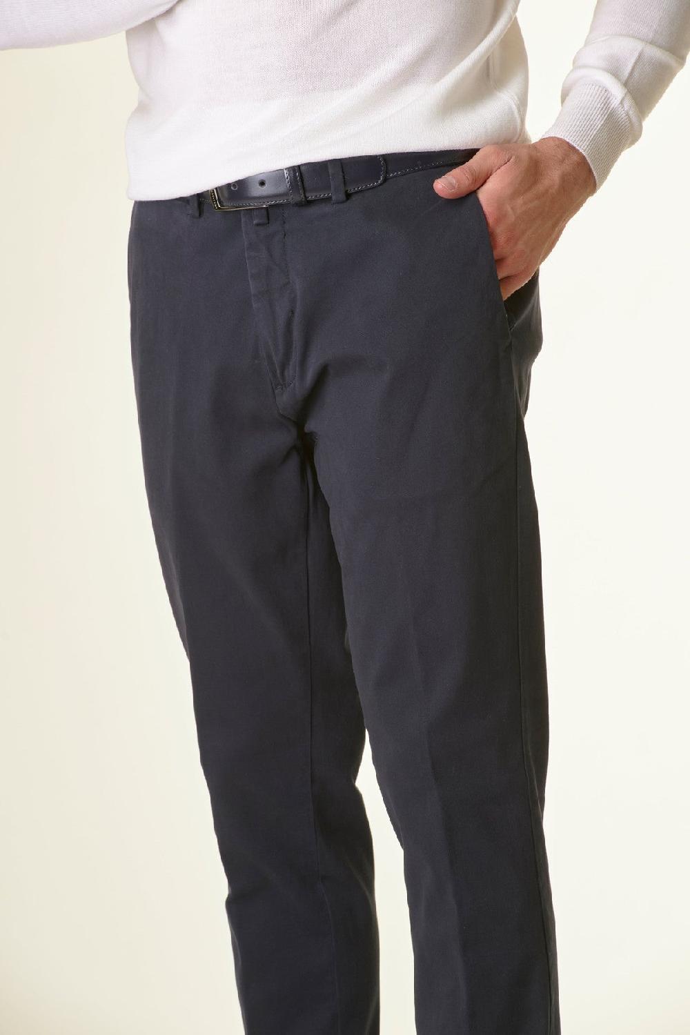 Angelico Pantalone blu twill stretch slim Promozione Limitata