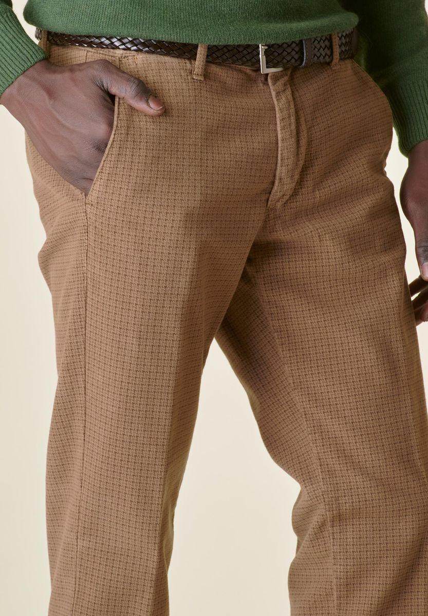 Angelico Pantalone nocciola pied poule fustagno slim Convenienza