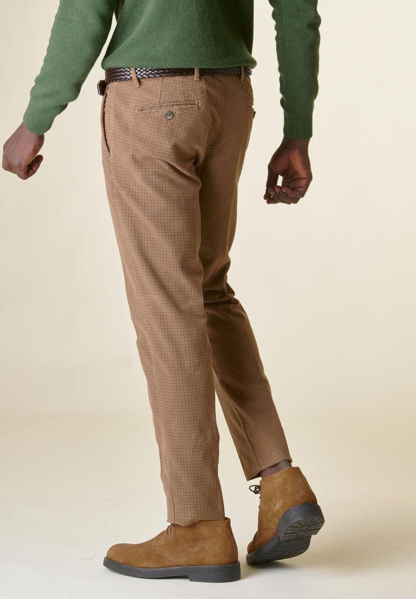 Angelico Pantalone nocciola pied poule fustagno slim Convenienza