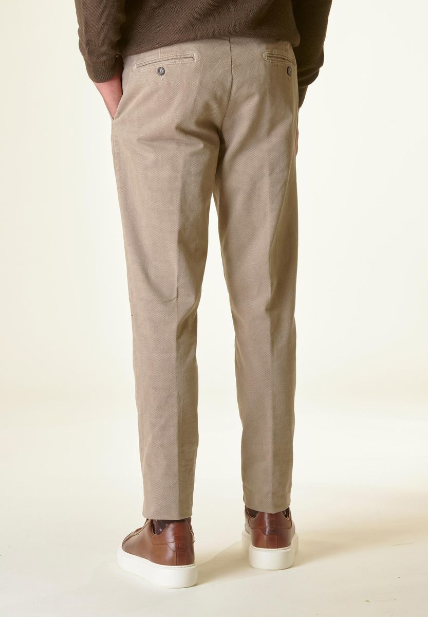 Angelico Pantalone mastice cotone micro-stampa regular Offerta