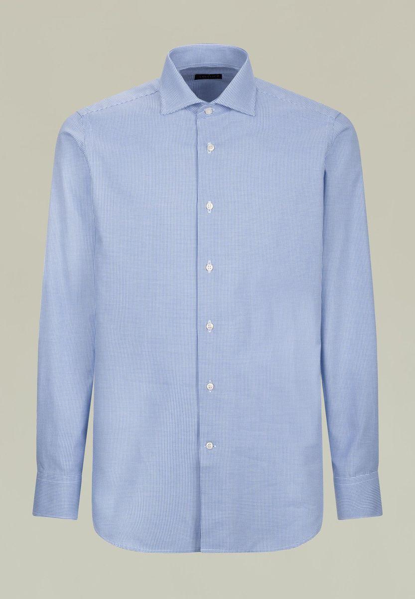 Angelico Camicia blu-bianco armatura quadretto slim