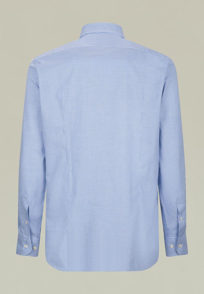Angelico Camicia blu-bianco armatura quadretto slim Online
