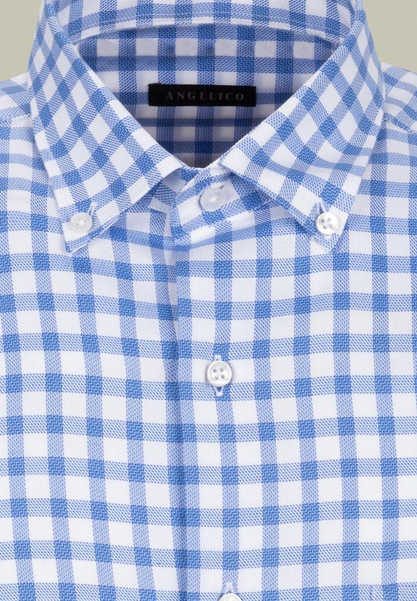Angelico Camicia quadri azzurro-bianco BD regular fit Outlet