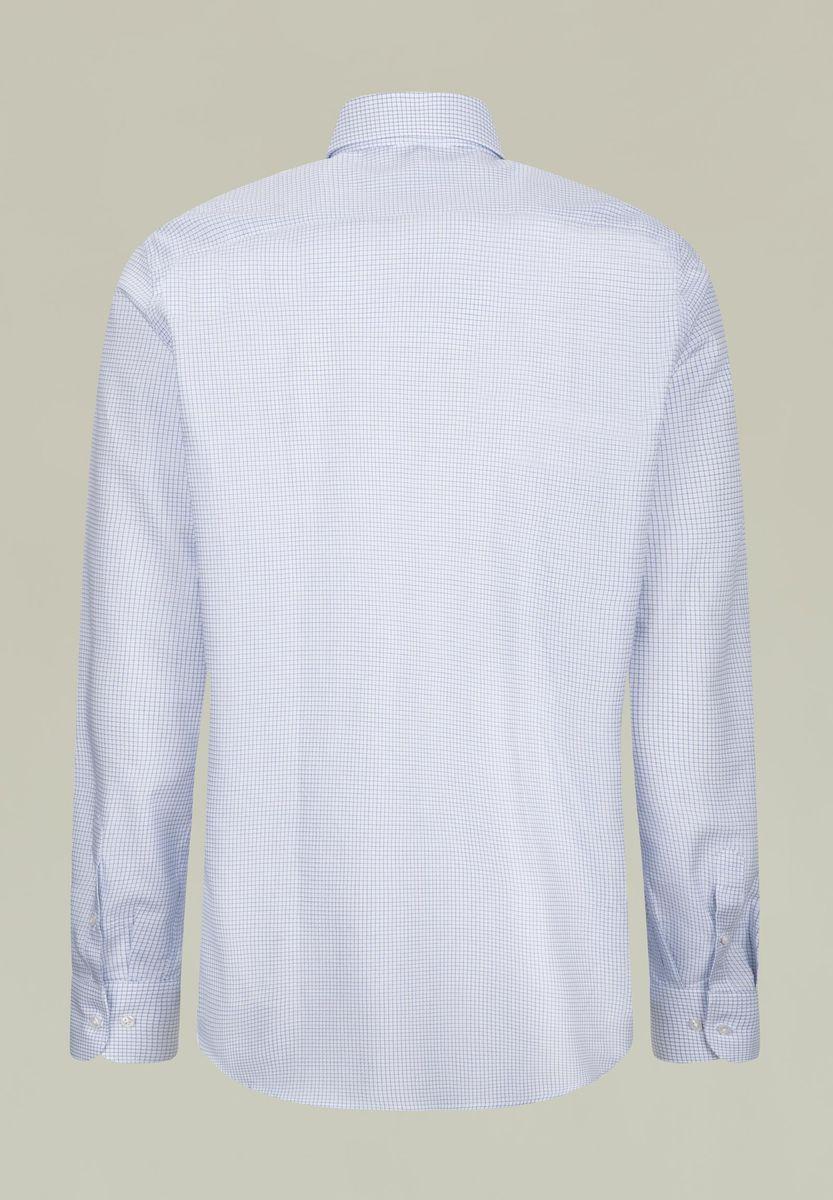 Angelico Camicia bianca quadrettino blu regular fit Saldi