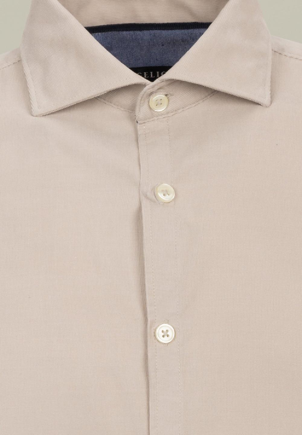 Angelico Camicia beige velluto Vendita Calda
