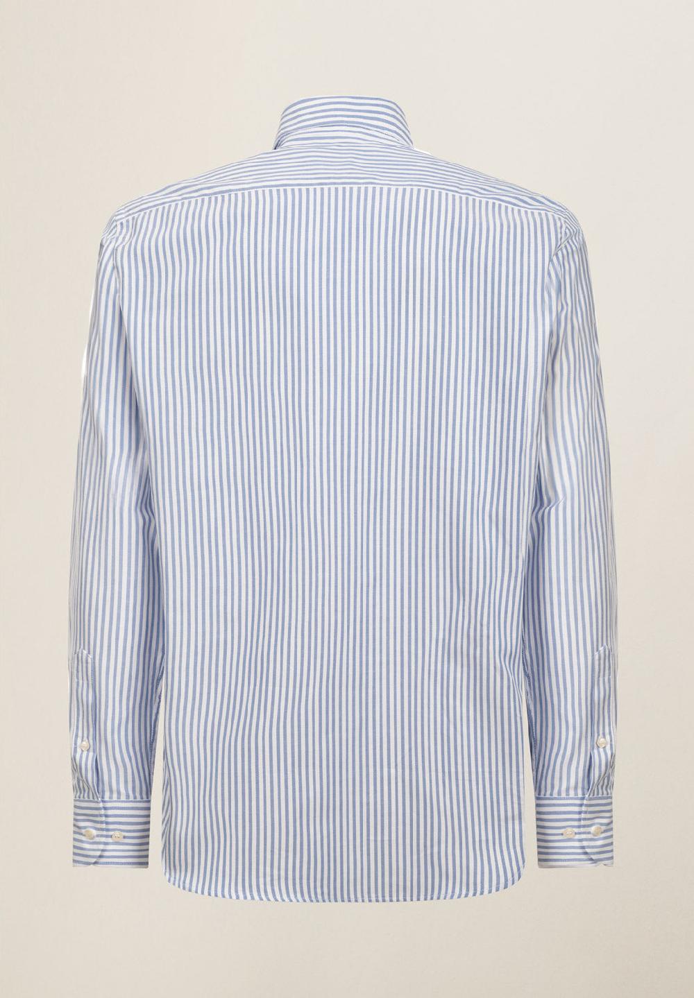 Angelico Camicia azzurro bianco rigata cotone regular fit Vendite Flash