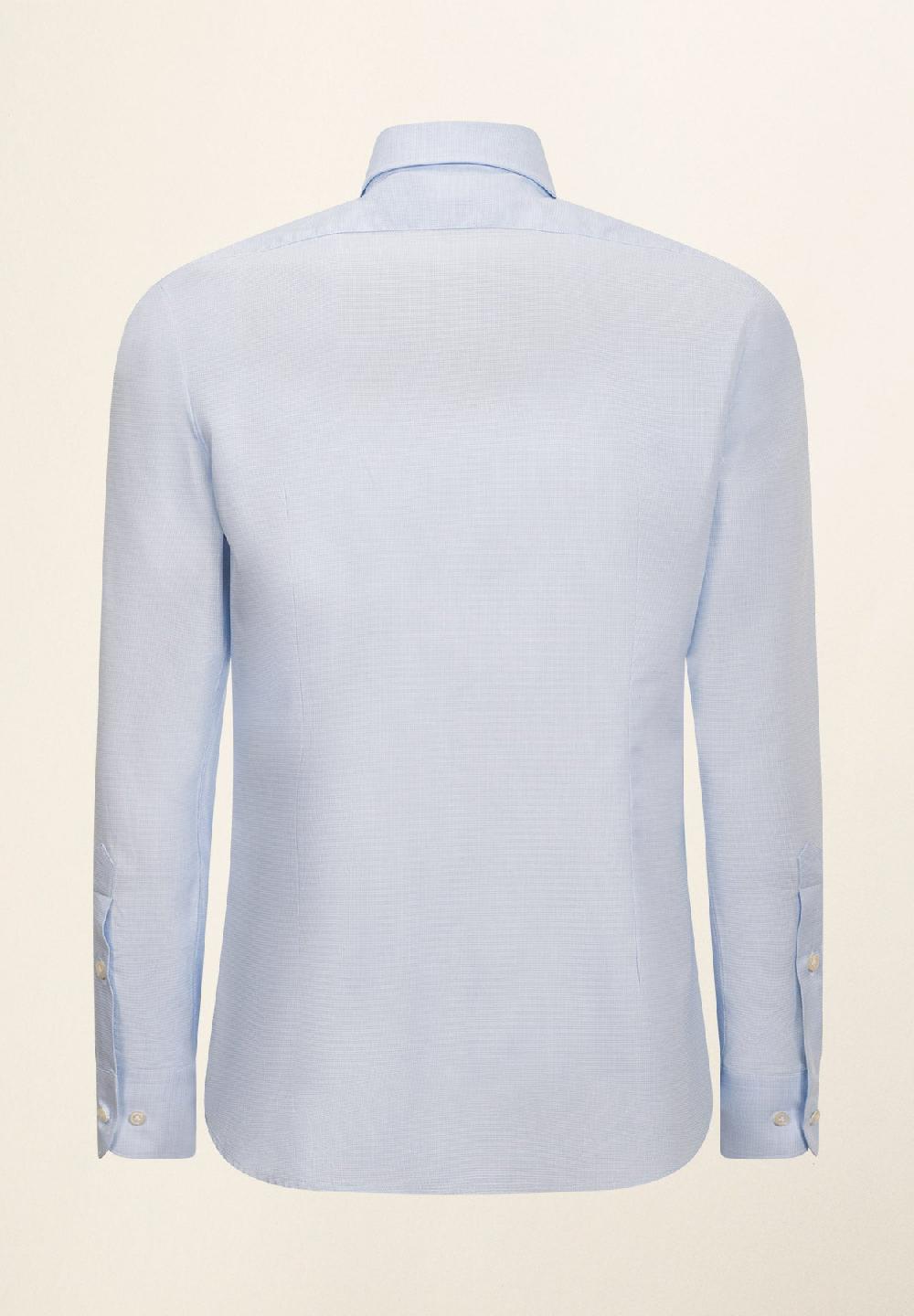 Angelico Camicia bianco azzurra microdisegno cotone slim fit Negozio