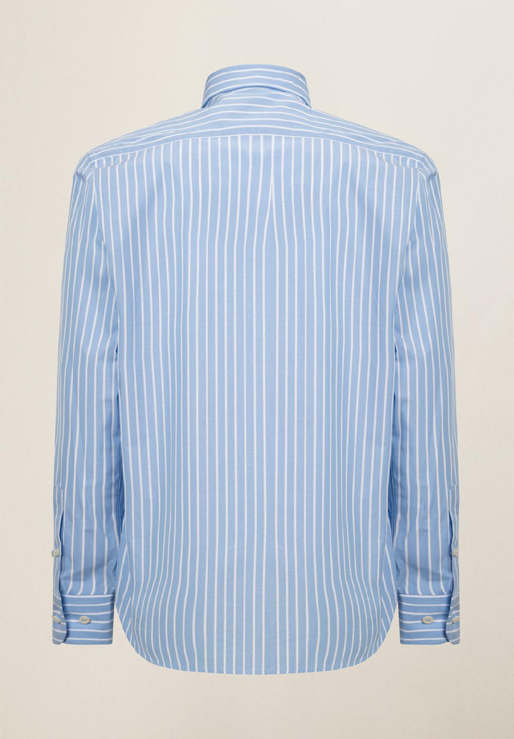Angelico Camicia azzurro banco rigata cotone regular fit Moda