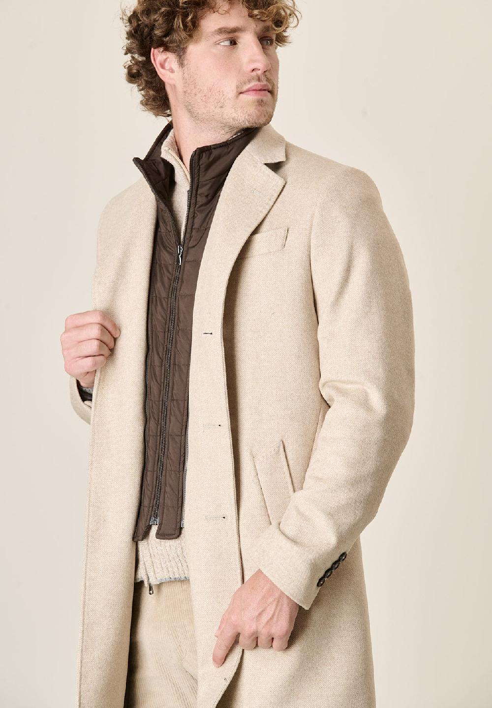 Angelico Cappotto naturale misto cashmere resca pettorina staccabile 2025