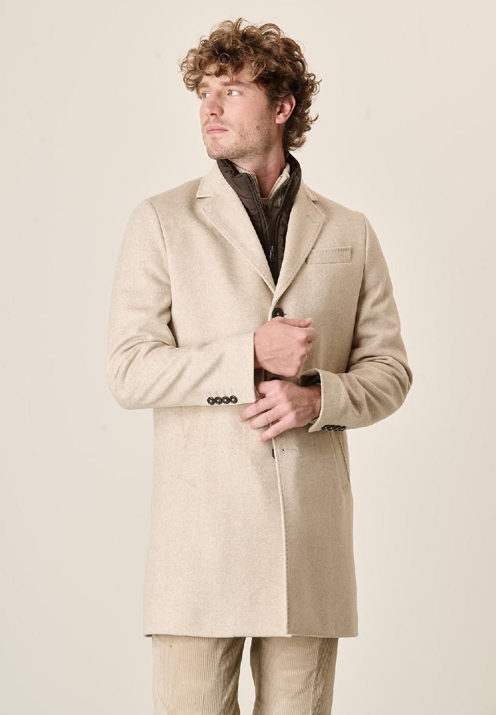 Angelico Cappotto naturale misto cashmere resca pettorina staccabile 2025