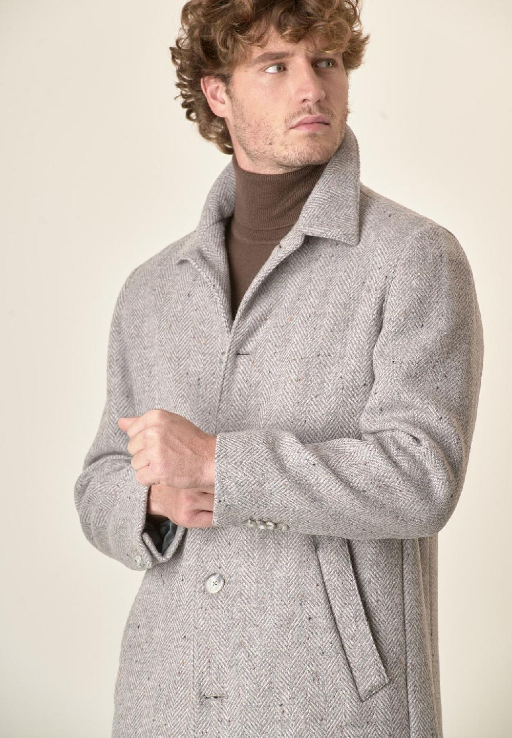 Angelico Cappotto grigio chiaro misto lana vergine resca oversize Nuovo