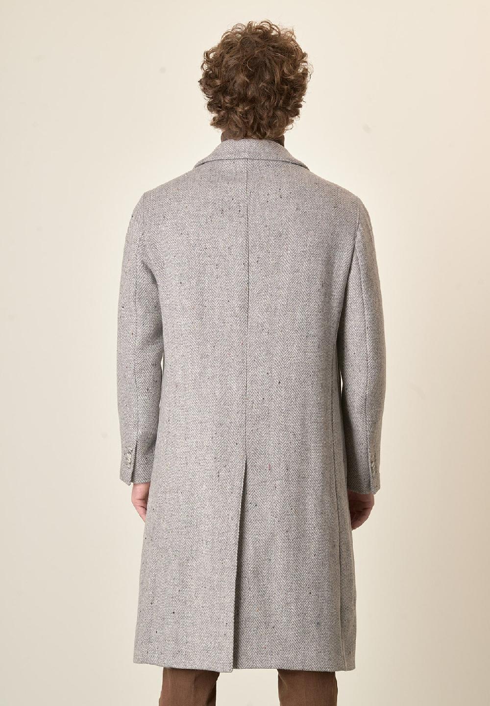 Angelico Cappotto grigio chiaro misto lana vergine resca oversize Nuovo