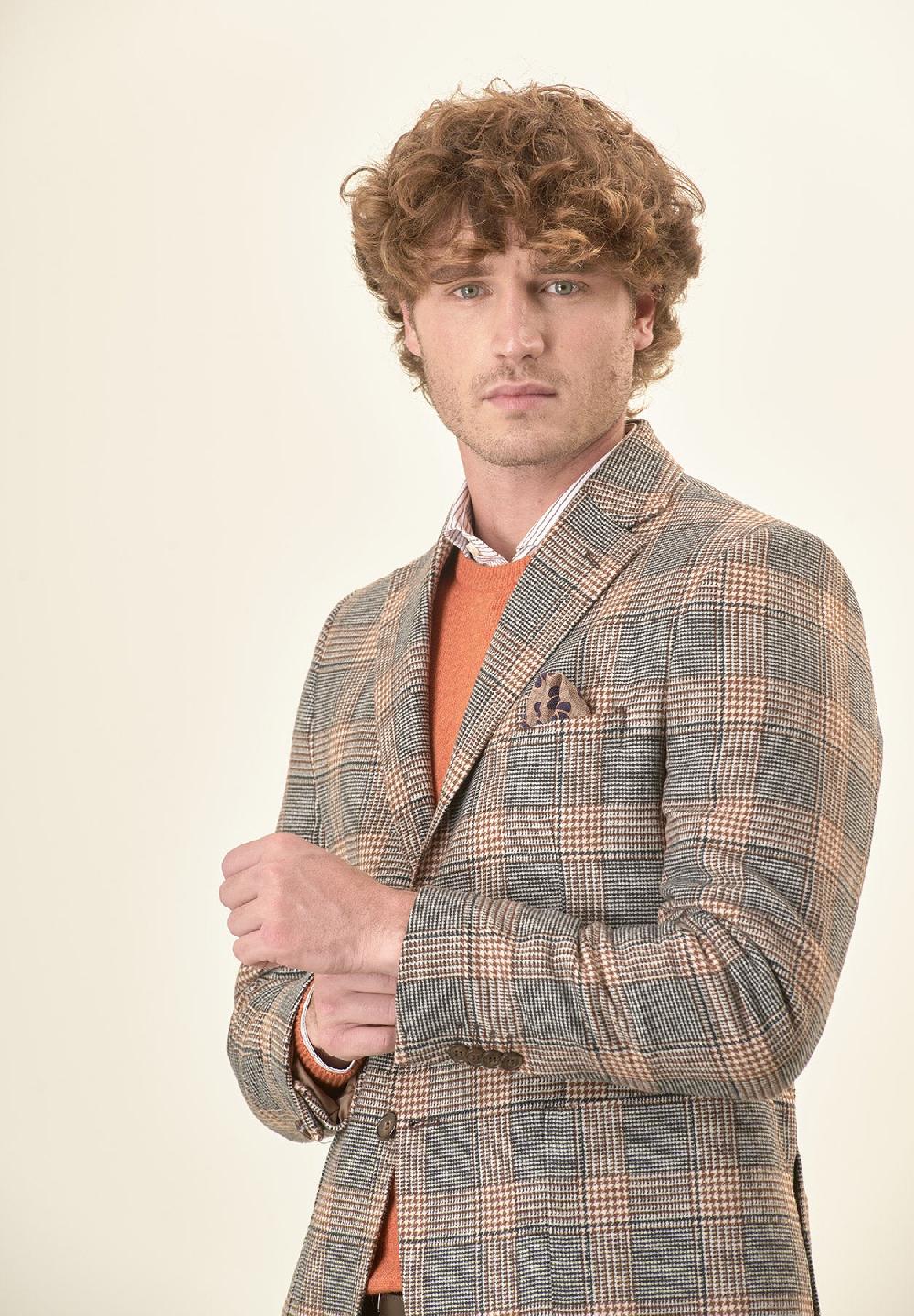 Angelico Giacca grigia Galles misto lana decostruita custom fit Qualità