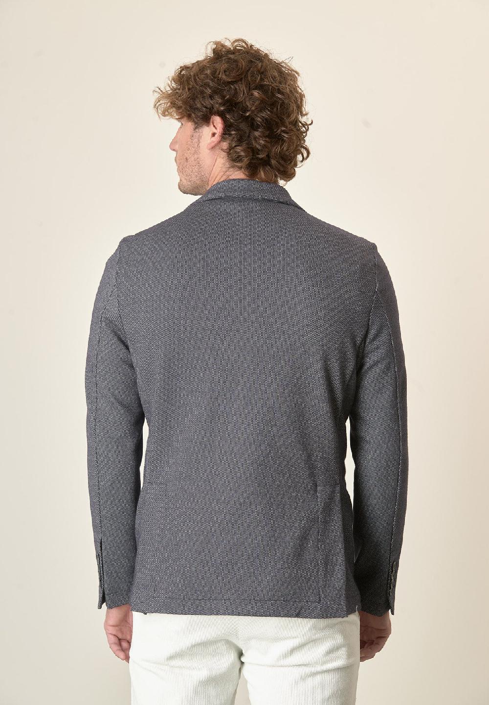 Angelico Giacca blu microdisegno decostruita custom fit Vendita