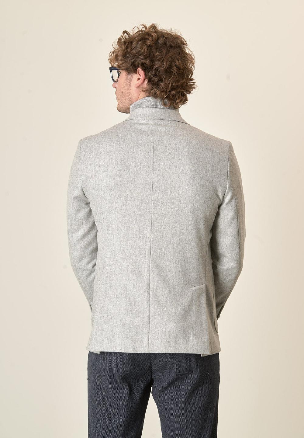 Angelico Giacca grigio chiaro misto lana decostruita custom fit Pezzi Unici