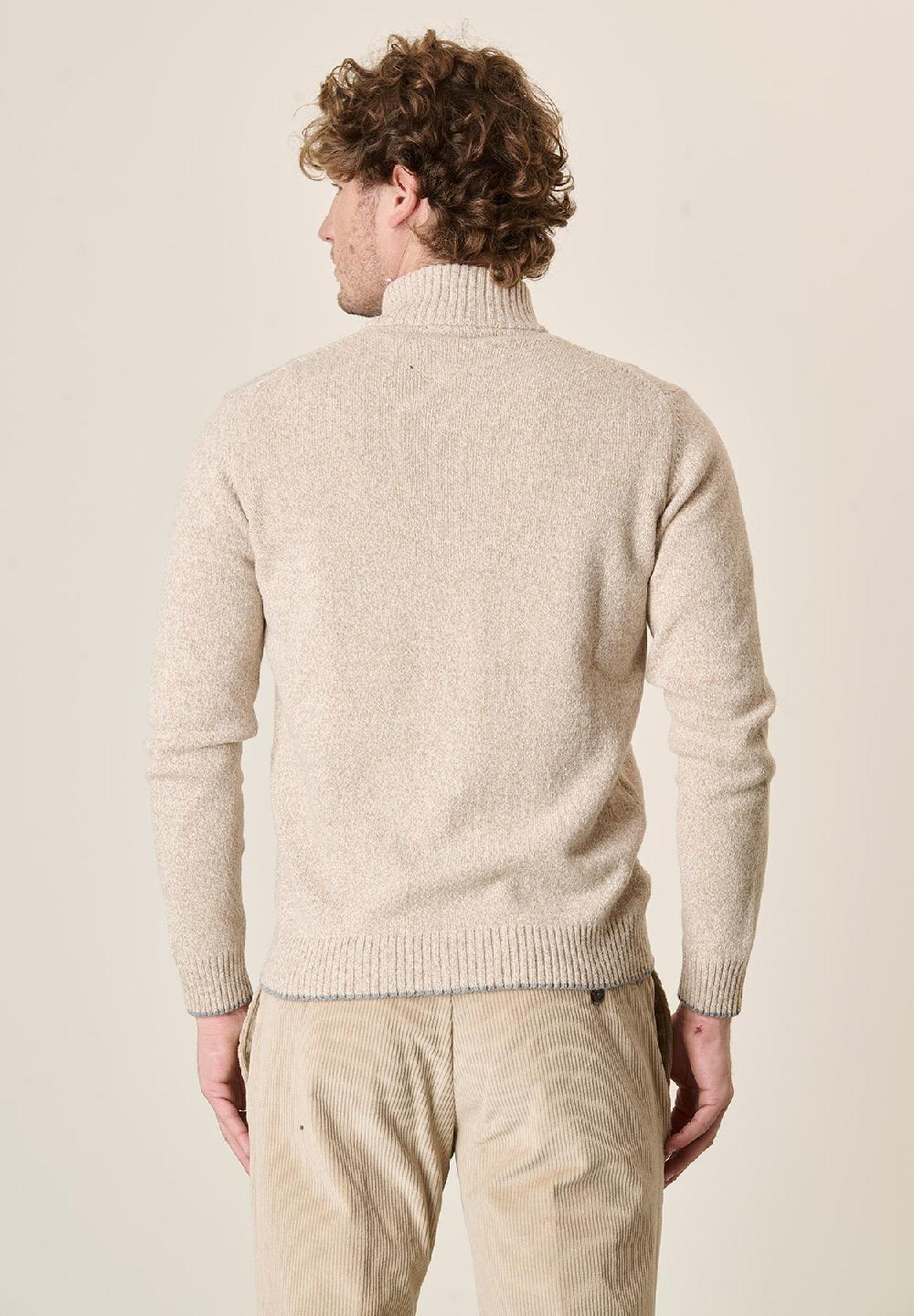 Angelico Giacca beige zip misto lana moulinè Negozi Online