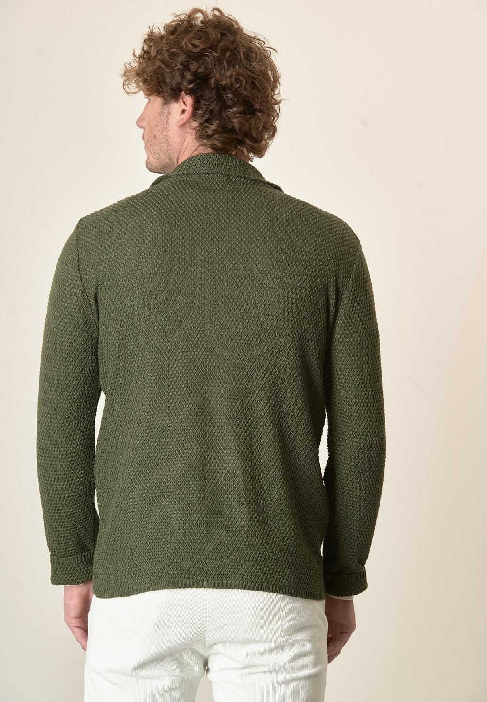 Angelico Giacca maglia verde misto lana grana di riso Consegna Veloce