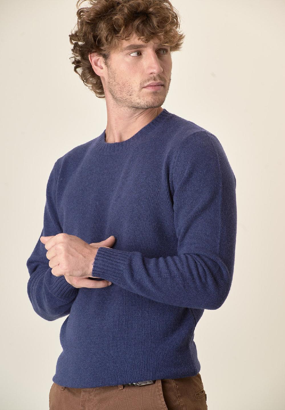 Angelico Girocollo bluette puro cashmere Shopping Online