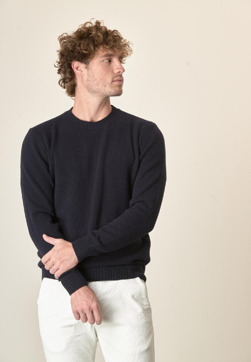 Angelico Girocollo blu puro cashmere