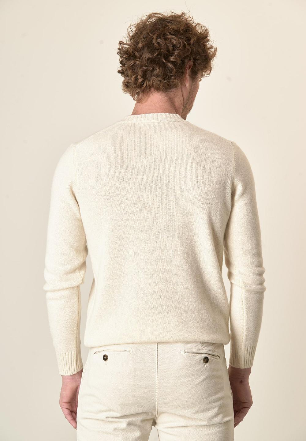 Angelico Girocollo panna puro cashmere Sottocosto