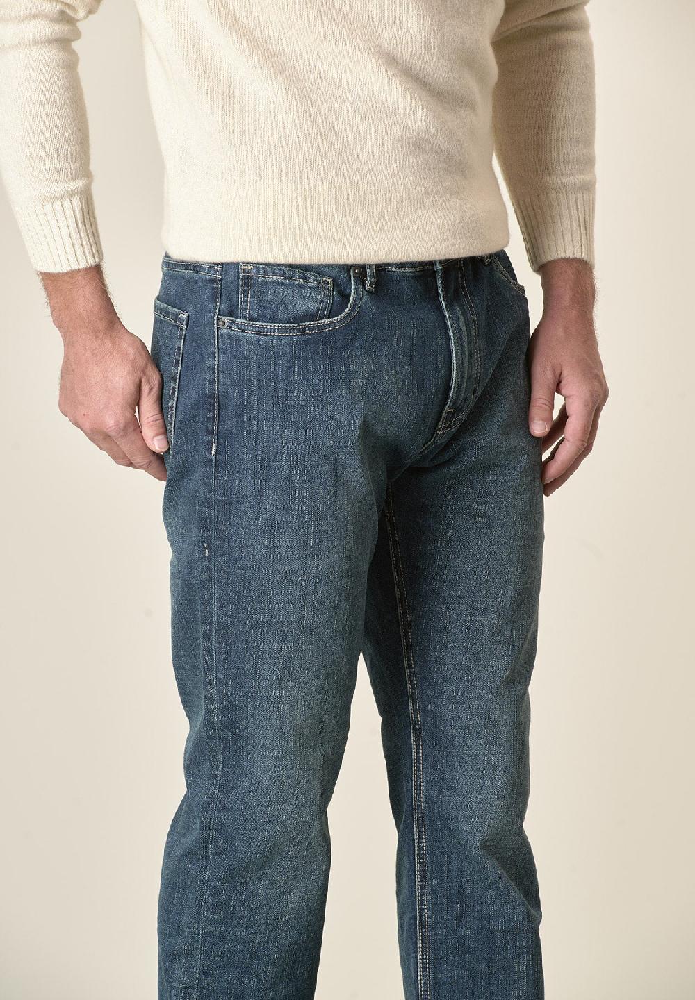 Angelico Jeans scuro 5 Tasche cotone stretch regular fit Presa